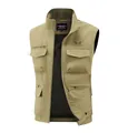 Men's khaki outdoor tactical vest with multiple pockets and breathable mesh lining - M / Tops / Mint Green