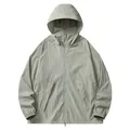Leichte Unisex-Sonnenschutzjacke aus Eisseide mit Kapuze und Maske in Blassgrün - 3XL / Oberteile / Hell-Armeegrün