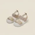 Sandales de marche pour tout-petits anti-choc en kaki avec une broderie d'ours adorable - Longueur Intérieure 11.0cm / Sandales de Marche Bébé Ours Dessin Animé Bout Fermé (13MBX9153) / Kaki