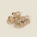 Sandales de marche élégantes pour bébé beiges avec boucles en métal pour l'été - Longueur Intérieure 14cm (Taille 22) / Sandales Premier Pas à Double Boucle (5MBXY151) / Kaki