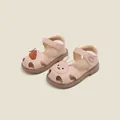 Süße rosa Kleinkind Mädchen Sandalen mit Hasen Karotten Dekor und weicher Sohle - Innenlänge 14cm (Größe 22) / Rosa Hasen- & Karotten-Stil (13MBX8953) / Rosa