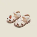 Süße beige Mädchen Sandalen mit Hasen- und Karotten-Dekor, weiche Sohle Lauflernschuhe. - Innenlänge 12.5cm / Karotten & Hasen Stil (13MBX8953) / Beige