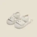 Cute white bear face toddler sandals with breathable closed-toe design for baby girls - Inner Length 13cm / Beige (13MBX9139)