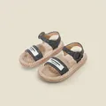 Comfortable children's denim sandals featuring a woven sole and adjustable strap. - Inner Length 14.5cm / Black (38MBX58212)