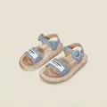 Toddler blue denim sandals featuring a comfortable woven texture sole and adjustable straps - Inner Length 14.5cm / Denim Blue (38MBX58212)