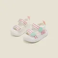 White breathable baby girl walking sandals with pink star motif and closed-toe design - Star Style (58MBX23283) / Inner Length 11.0cm / Pink