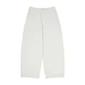 Stijlvolle Amerikaanse abrikoos witte baggy curved leg denim jeans voor dames en heren - S / Bottoms / Abrikoos Wit