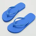 Stylish blue summer beach flip-flops with a comfortable flat sole and textured design - 35-36 / Sapphire Blue