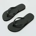 Classic black flip-flops with anti-slip diamond pattern for summer beach wear - 35-36 / Black