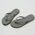 Minimalist charcoal grey flip-flops with anti-slip diamond texture for summer beach - 35-36 / Gray