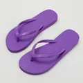 Classic purple thong flip-flops with anti-slip textured sole for summer beach wear - 35-36 / Purple