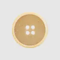 Premium urea four-hole button in beige finish with textured edge for high-end workwear - 15.0mm (24L) / Beige