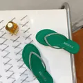 Green rhinestone thong sandals for women stylish summer beach flip-flops footwear - 35 / Green