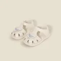 Elegant cream toddler girl sandals with mermaid tail embroidery and soft soles - Inner Length 14cm (Size 22) / Fish Tail Embroidered Style (19MBX9293) / Beige