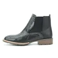 Men's black Chelsea boots with snakeskin texture and elastic side panels - 40 / Black Crocodile Print