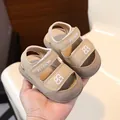 Beige weiche Baby-Sandalen mit Zehenschutz und verstellbarem Klettverschluss für Kleinkinder - Birkenstock Sandalen (6800) / Größen 16-20 (5er Pack) / Khaki