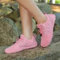 Atmungsaktive rosa Outdoor-Trailrunningschuhe mit rutschfester Gummisohle zum Wandern - 35 / Rosa