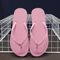 Stylish anti-slip pink flip-flops for women with textured soles for summer beach - EUR37 Transparent Pink