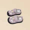 Violette Kinder-Sport-Sandalen mit geschlossener Kappe und Klettverschluss - Lila hohlmaschiges Netz
