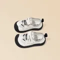 Bequeme weiße und schwarze Kinder-Sport-Sandalen mit praktischem Klettverschluss - Beige Hohles Mesh