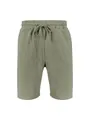 Detailed view of men's sage green summer linen blend drawstring waist casual shorts - S / Bottoms / Army Green