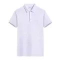 Polo classica da uomo a maniche corte in tessuto di cotone piqué bianco traspirante - Taglia S / Top / Bianco