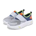Atmungsaktive Kinder-Sportschuhe aus grauem Mesh mit blauen Akzenten und Klettverschluss - 27 / Wolkengrau