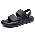 Sandalias de hombre negras antideslizantes con correa ajustable para playa y ocio - 38 / Negro