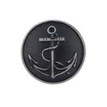 Vintage-Harnstoffknopf mit nautischem Anker-Motiv für hochwertige Arbeitskleidung und Mäntel - 18,0mm / Schwarz