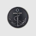 Vintage nautischer Ankerknopf für hochwertige Arbeitskleidung und Uniformen, Altsilber - 18,0mm / Schwarz