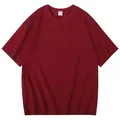 Premium wijnrood T-shirt met korte mouwen en ronde hals van 100% zacht katoen - S / Tops / Bordeauxrood