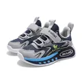 Zapatillas de malla transpirable para niños en gris y azul para verano con suela cómoda - 28 / Azul marino