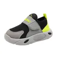 Boys breathable mesh sneakers with slip-on design and Velcro strap in black and grey - 24 / Black