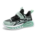 Zapatillas deportivas de malla transpirable para niños en verde menta con velcro - 28 / Verde Fruta