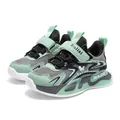 Zapatillas de malla transpirable verde y gris para niños con suela blanda antideslizante - 28 / Verde Fruta