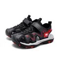 Breathable children's closed-toe sandals in black and red with durable soft anti-slip sole - 28 / Black Red