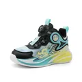 Professionelle atmungsaktive Kinder Basketballschuhe mit Drehverschluss in Cyan und Gelb - Cyan Blau