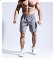 Short décontracté gris en coton respirant pour homme avec cordon de serrage pour l'été - Gris clair