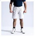Short d'été blanc en coton pour homme, coupe décontractée avec cordon ajustable - Blanc