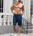 Short décontracté ample en coton bleu marine pour homme avec cordon - Bleu marine