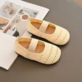 Ademende gebreide prinsessenschoenen voor peutermeisjes in de kleur crèmebeige - Broken Wit