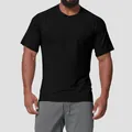 Men's seamless quick-dry black athletic t-shirt for fitness training and running. - Premium Black