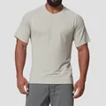 Men's seamless quick-dry sports T-shirt in light beige, perfect for fitness and running - Grey Apricot