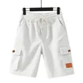 Pantaloncini cargo in velluto a coste bianco da uomo con coulisse e tasconi - Taglia S / Pantaloni e gonne / Bianco