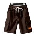 Pantaloncini cargo da uomo in velluto a coste pesanti e larghi, stile estivo marrone - Taglia S / Pantaloni e gonne / Marrone