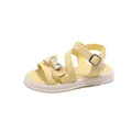 Stylish yellow girls' princess sandals featuring a cute bow and sparkling rhinestone details - Size 23 (Inner 14.6cm) / Yellow