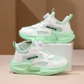 Baskets pour enfants respirantes vert menthe et blanc avec système de laçage rotatif - 29 / Vert