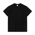 T-shirt classique noir oversize en coton avec un col rond confortable et chic - Noir