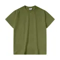 T-shirt classique olive oversize pour homme avec col rond et style minimaliste décontracté - Vert olive
