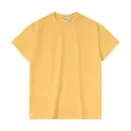 T-shirt jaune minimaliste de haute qualité pour hommes, coupe oversize avec col rond classique - Jaune